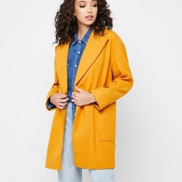 Topshop Mustard yellow Oversized Carly Coat - Picture 1 of 5